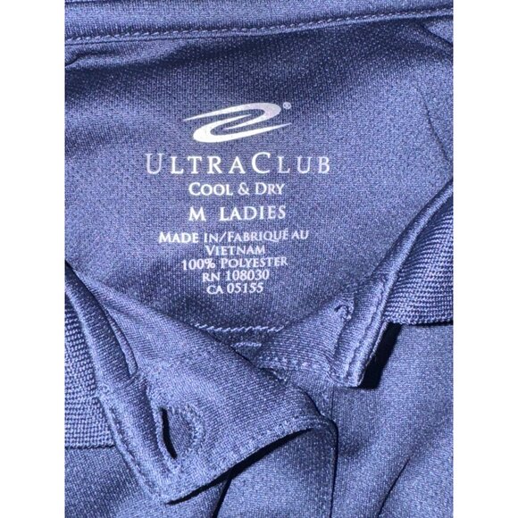 UltraClub Cool & Dry Navy Polo Shirt M  Ladies 100% Polyester - Picture 3 of 6
